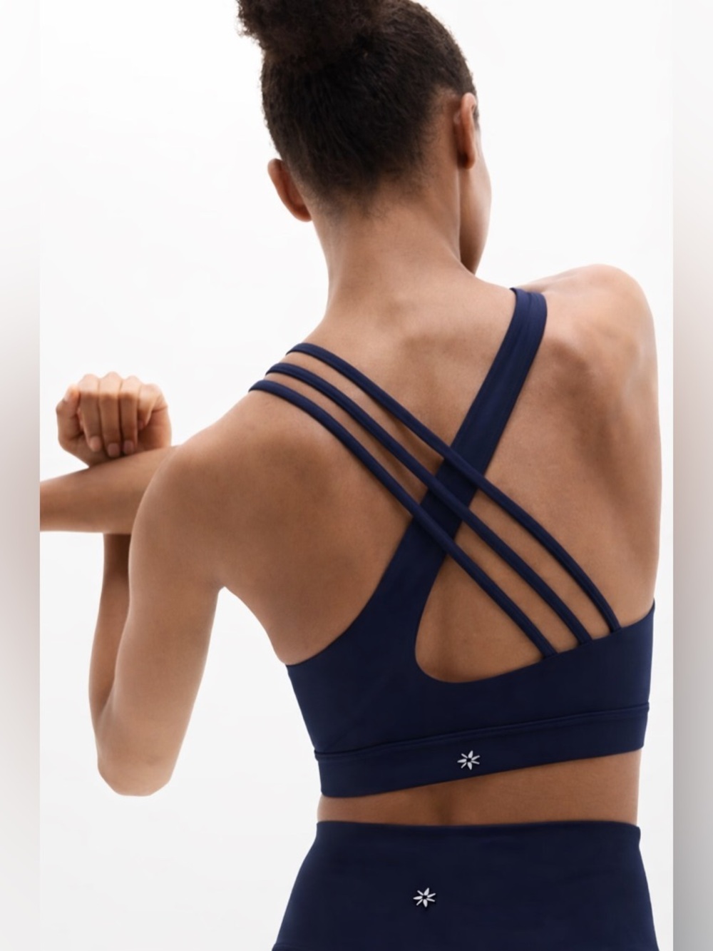 Athleta Train Free Sports Bra Women's Navy Strappy Sports Bra‎